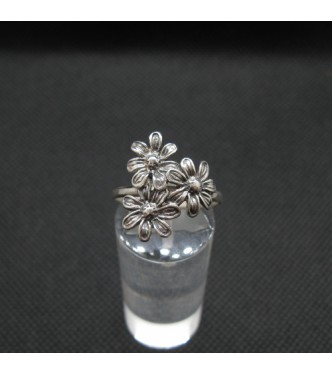 R002113 Handmade Sterling Silver Ring Flower Genuine Solid Stamped 925 Empress